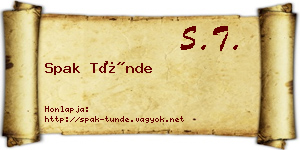 Spak Tünde névjegykártya
